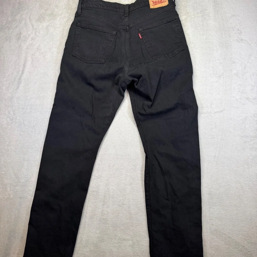 Levis 501 Original Fit Black Denim Button Fly Straight Leg Jeans W29 L30